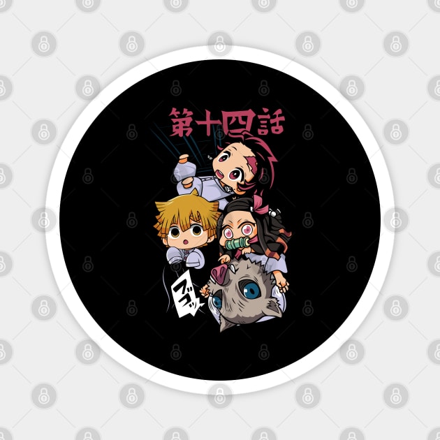 Demon Slayer - Chibi Squad Magnet by Otaku Vibes